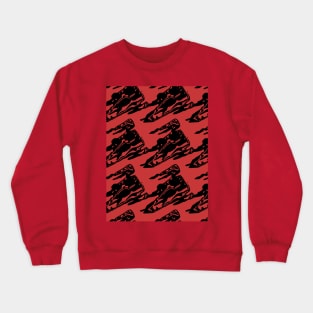 Black geometric elements on a red background, abstraction Crewneck Sweatshirt